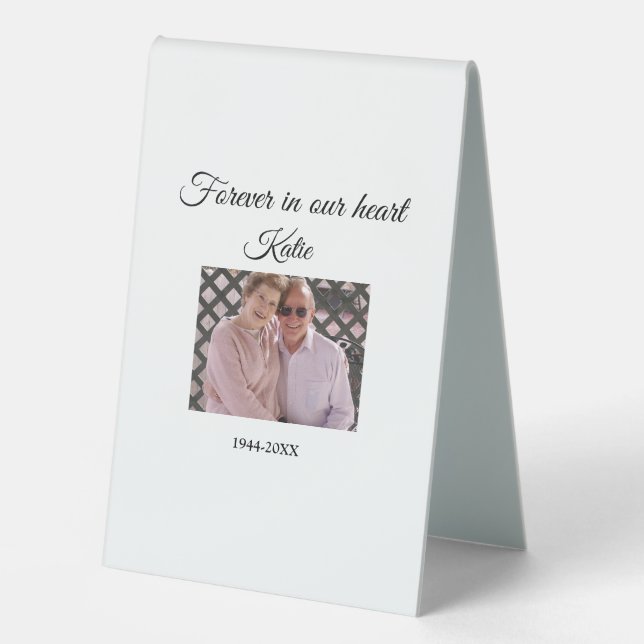 simple Add your photo text memorial keepsake (Front)