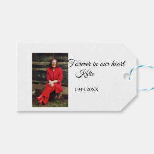 simple Add your photo text memorial keepsake Gift Tags