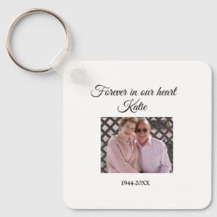 simple Add your photo text memorial keepsake Key Ring
