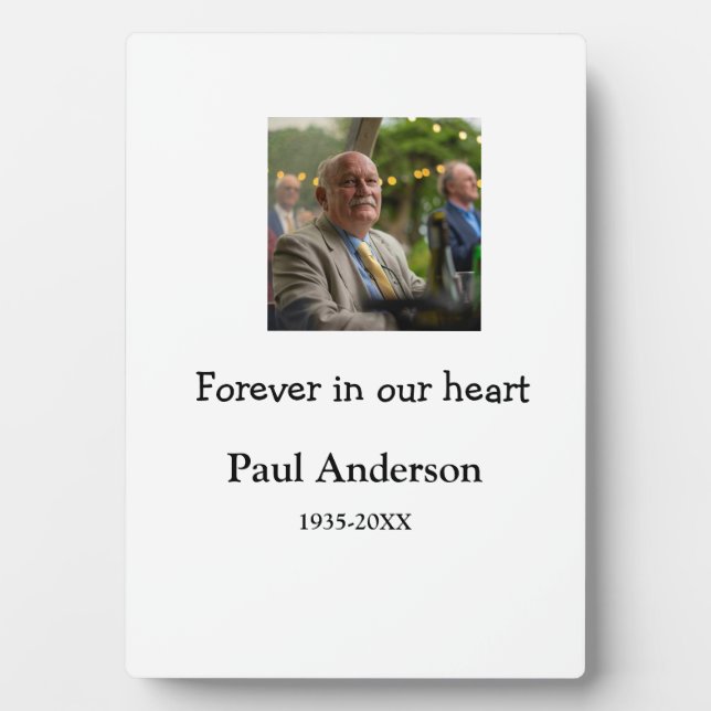 simple Add your photo text memorial keepsake Plaque (Front)