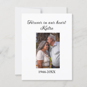 simple Add your photo text memorial keepsake Postcard