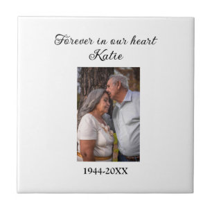 simple Add your photo text memorial keepsake Tile