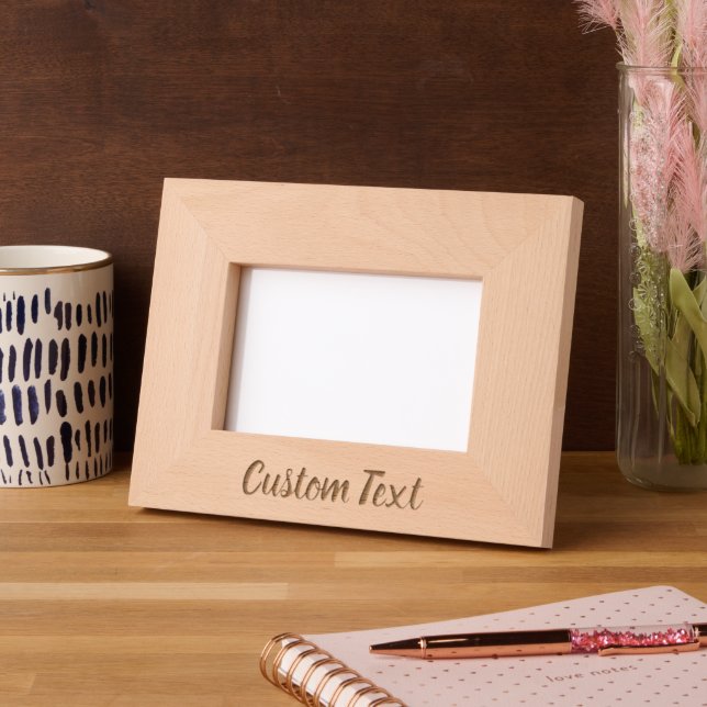 Simple Add Your Text Cursive Script Template Etched Frames (Left)