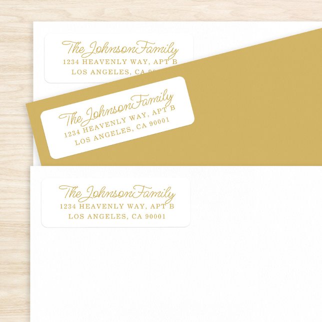 Simple Address Label Gold on White (Creator Uploaded)