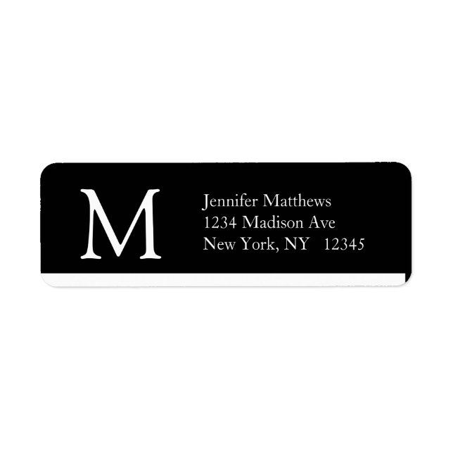Simple Address Labels Monogram Modern (Front)