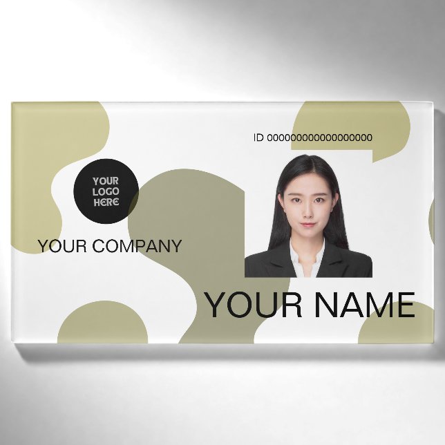 Simple Aesthetic Abstract Pattern Custom NamePhoto Name Tag (Front)