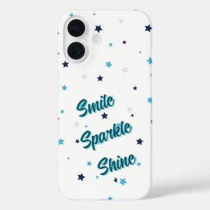 Simple Aesthetic Stars – Smile Sparkle Shine iPhone 16 Case