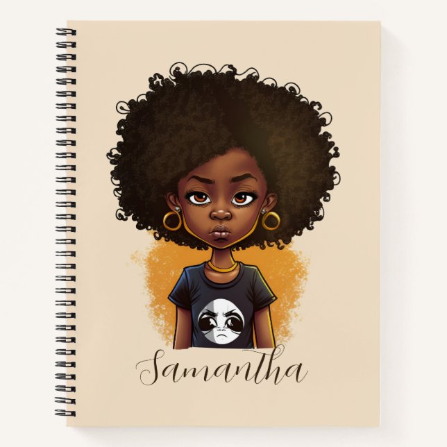 Simple Afro Woman Notebook (Front)