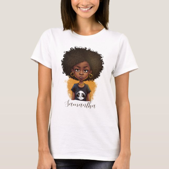Simple Afro Woman T-Shirt (Front)