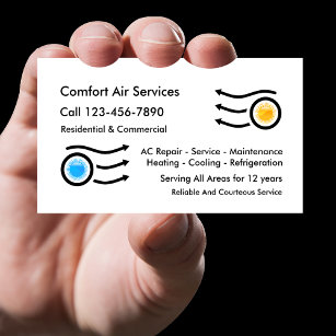 Simple Air Conditioning Business Cards