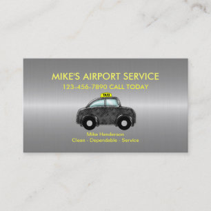 Simple Airport Taxi Business Cards