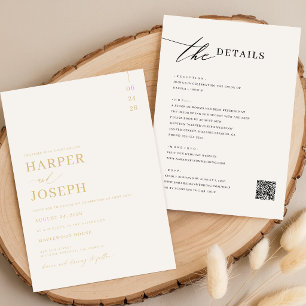 Simple All In One Wedding Invitations With QR Code