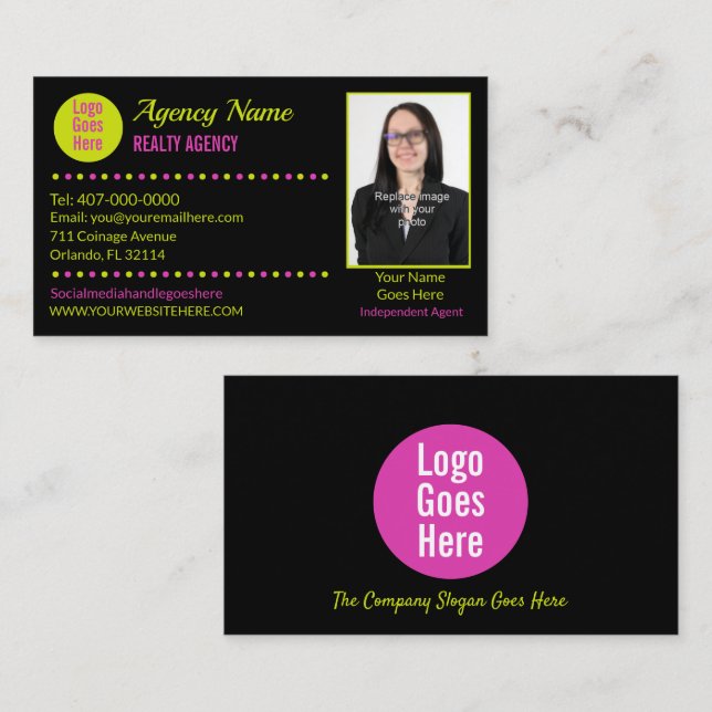 Simple All Industries Generic Photo Template Busin Business Card (Front/Back)