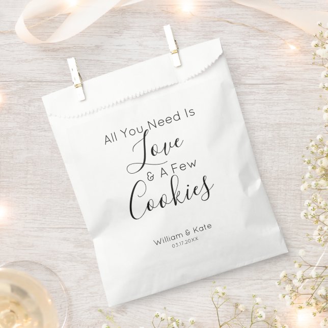 Simple All You Need is A Cookie Wedding Favour Bag (Clipped)