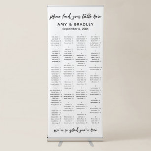 Simple Alphabetical Seating Chart 128 Names Retractable Banner