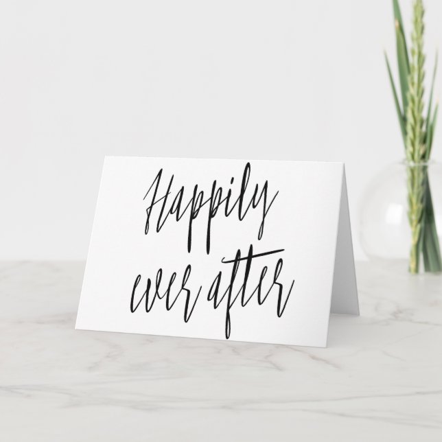 Simple and beautiful "Happily ever after" wedding Card (Front)