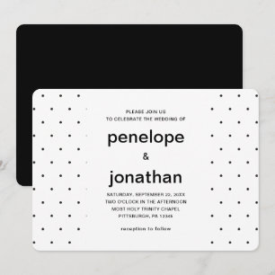 Simple and Chic Black and White Dots Invitation