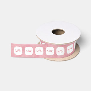 Simple and Chic Blush Pink Monogram With Name Satin Ribbon