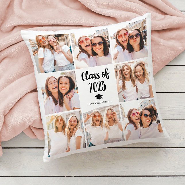 Simple and Chic | Class of 2023 Photo Collage Cushion (Creator Uploaded)