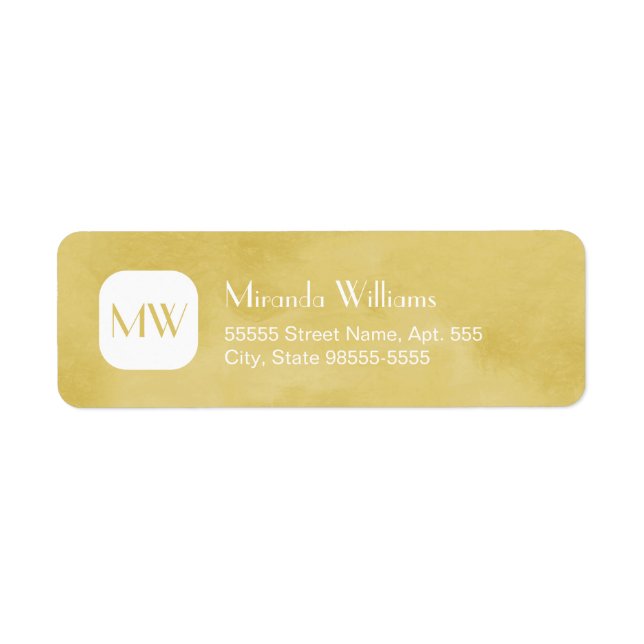 Simple and Chic Goldenrod Yellow Monogram and Name (Front)