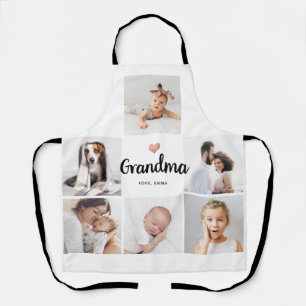 Simple and Chic   Heart Photo Collage for Grandma Apron
