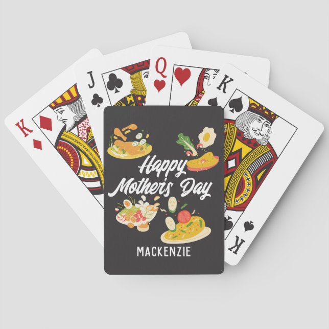 Simple and chic | Mother Days Gift  Food Theme Playing Cards (Back)