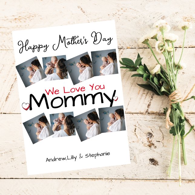 Simple and chic | Mother Days Gift  Photo Collage Holiday Card (Creator Uploaded)