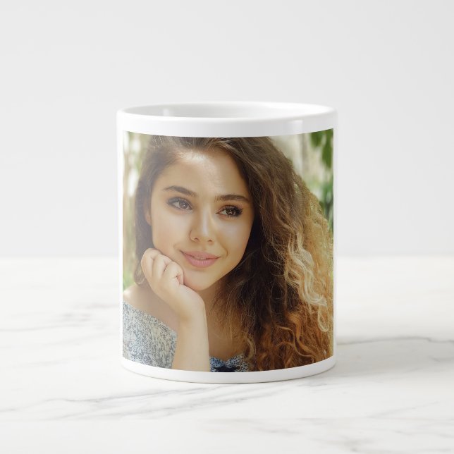 Simple and Chic Personalised Photo Large Coffee Mug (Front)