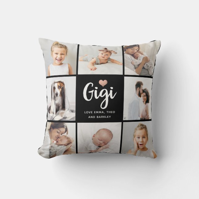 Simple and Chic | Photo Collage and Heart for Gigi Cushion (Front)