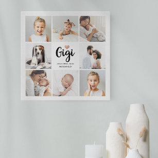 Simple and Chic   Photo Collage and Heart for Gigi Faux Canvas Print