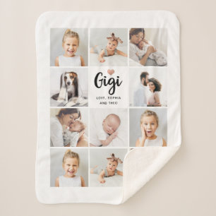 Simple and Chic   Photo Collage and Heart for Gigi Sherpa Blanket