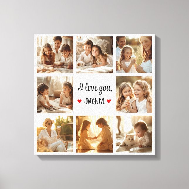 Simple and Chic Photo Collage Canvas for Mum Gift Print (Front)
