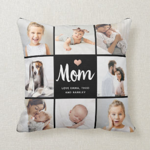 Simple and Chic   Photo Collage for Mum with Heart Cushion