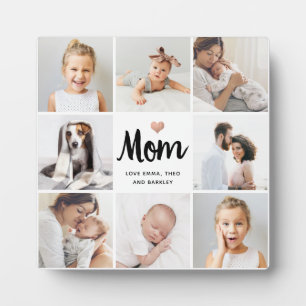 Simple and Chic Photo Collage for Mum with Heart Plaque