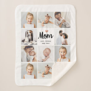 Simple and Chic   Photo Collage for Mum with Heart Sherpa Blanket