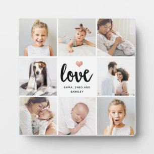 Simple and Chic Photo Collage Love with Heart Plaque