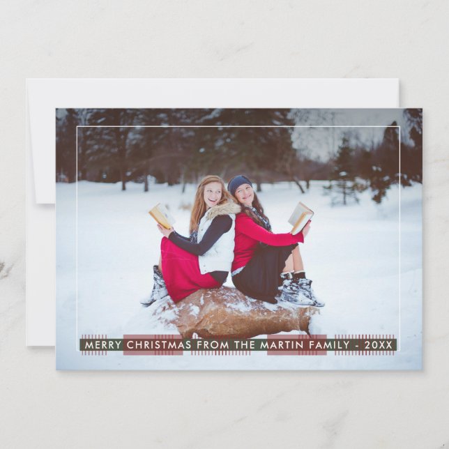 Simple and Classic Country Plaid Christmas Holiday Card (Front)