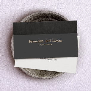 Simple and Classic Faux Black Linen Business Card