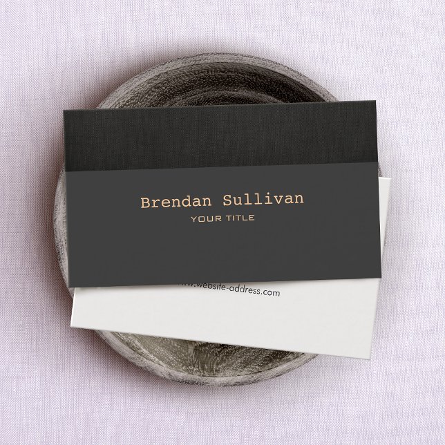 Simple and Classic Faux  Black Linen Business Card (Creator Uploaded)