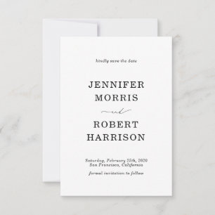 Simple and Classic Save the Date Card
