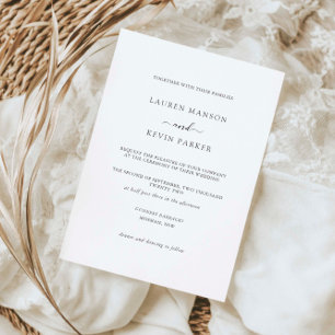 Simple and classic serif font wedding invitation