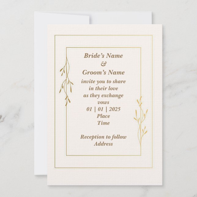 Simple and Classic Wedding Invitation (Front)