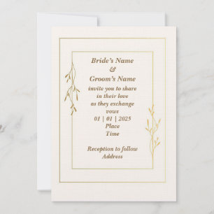 Simple and Classic Wedding Invitation