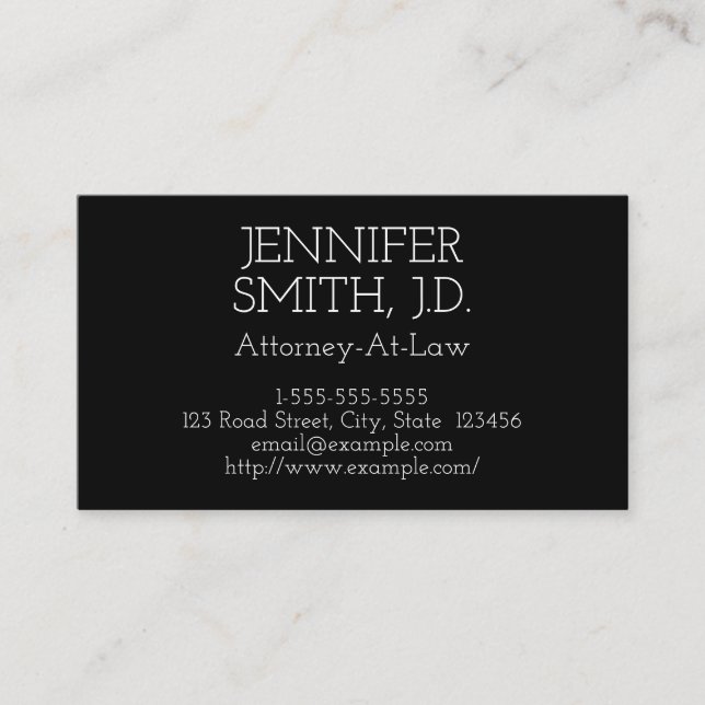 Simple and Classy Attorney-At-Law Business Card (Front)