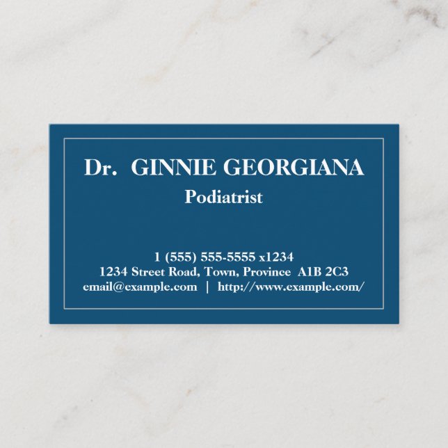 Simple and Classy Podiatrist Business Card (Front)