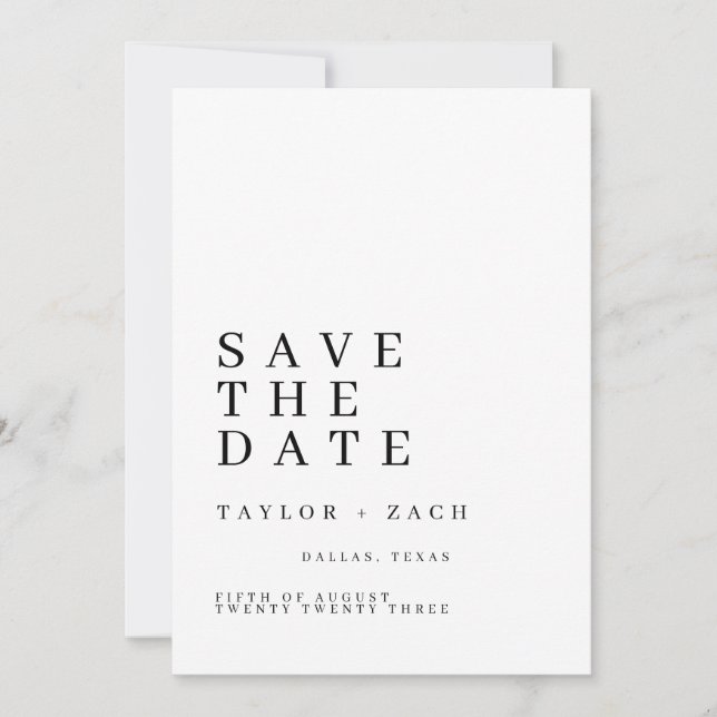 Simple and clean save the date wedding card (Front)
