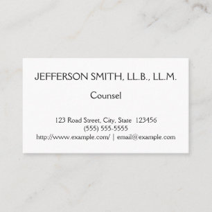 Simple and Conservative Counsel Business Card