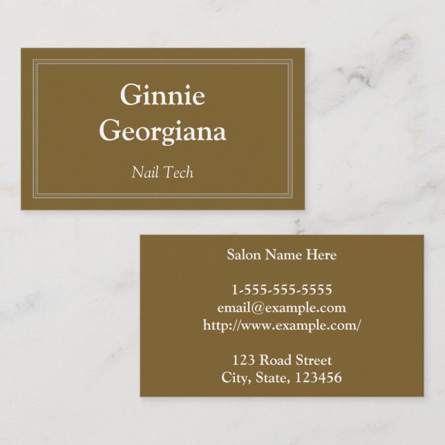 Simple and Customisable Nail Tech Business Card (Front/Back)