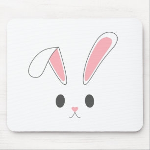 Simple and Cute Easter Bunny Rabbit Mousepad