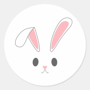 Simple and Cute Easter Bunny Rabbit Sticker Seal